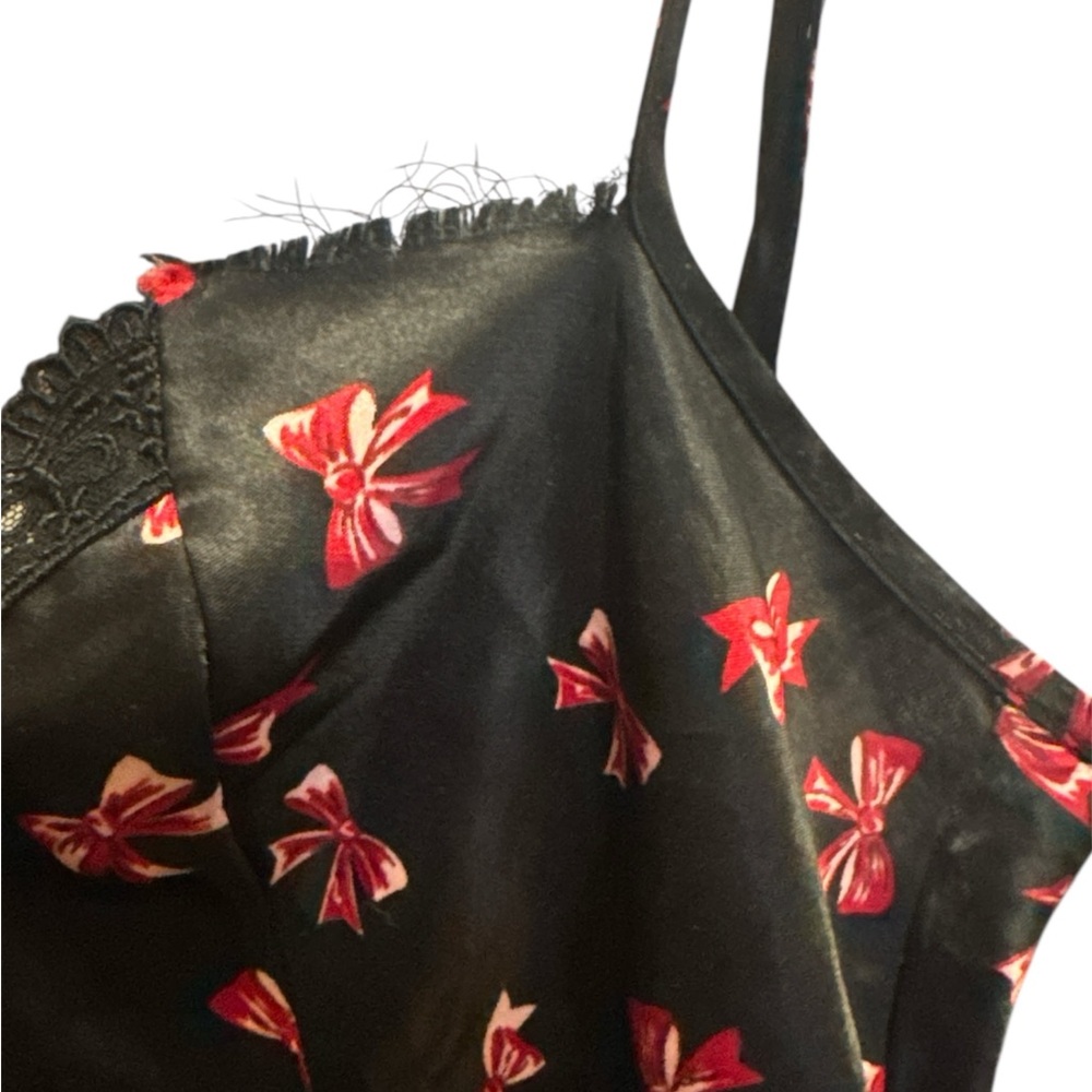 DELICATES Women’s Bow Print Short Satin Slip Dress Size M - Picture 5 of 5